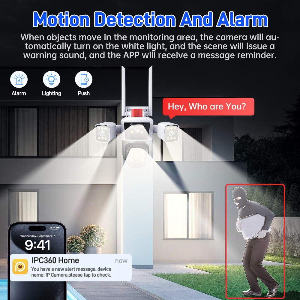 无线监控器360可夜视可连手机高清监控摄像头家用网络摄像机360度详情31