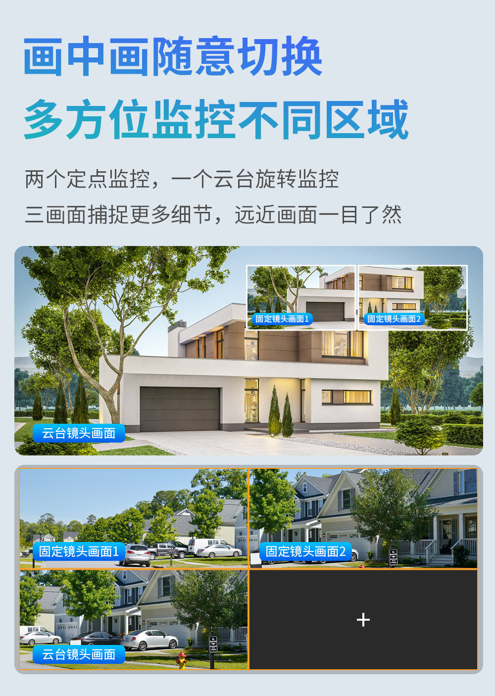 360度全景监控器无线WIFI四目摄像头手机远程室外高清监控摄像机详情11