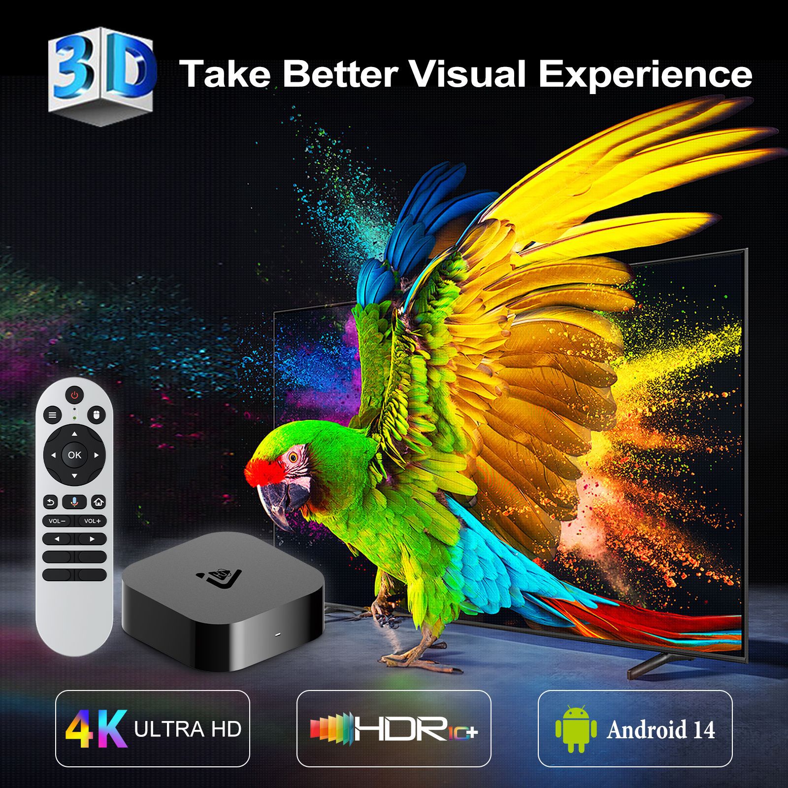 全新跨境智能电视播放器C7蓝牙语言遥控高清4k便携家用电视机顶盒详情5