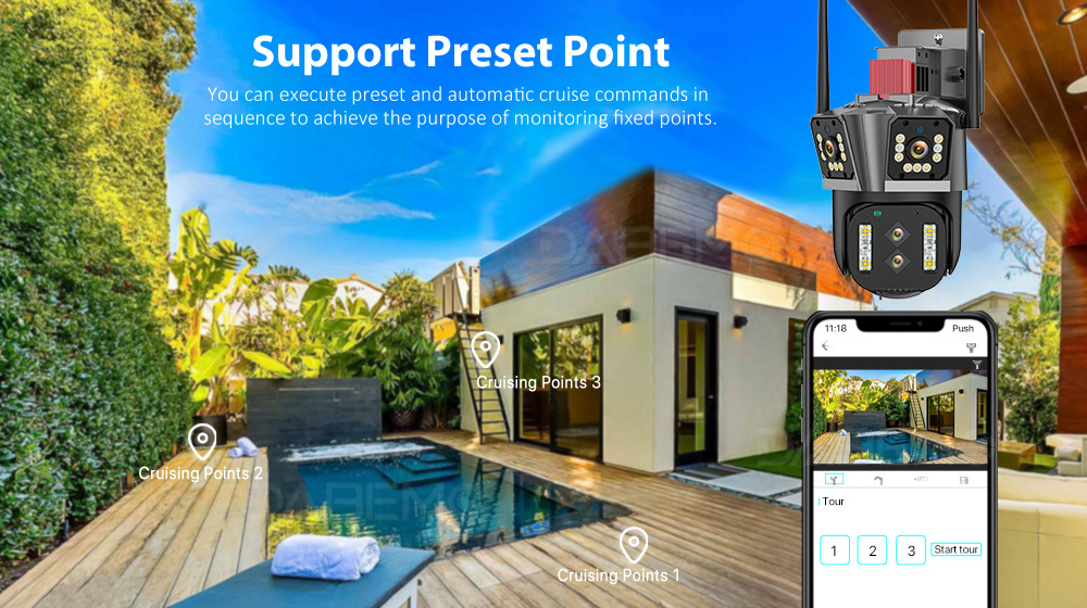 360度全景监控器无线WIFI四目摄像头手机远程室外高清监控摄像机详情18
