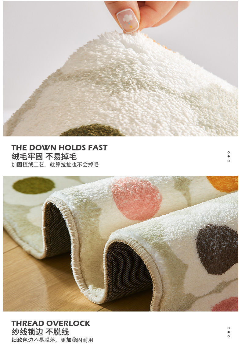 儿童房间床边地毯卧室床头可爱毛绒脚垫主卧床前冬天加厚防滑地垫详情6