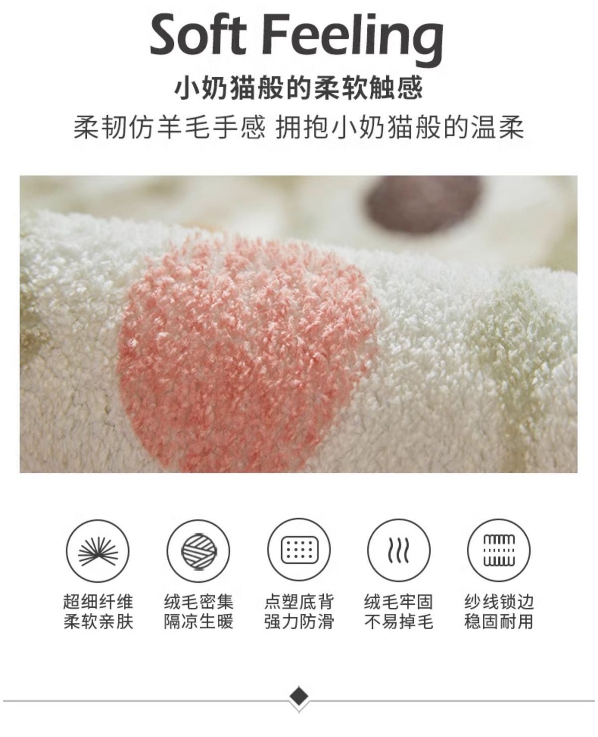 儿童房间床边地毯卧室床头可爱毛绒脚垫主卧床前冬天加厚防滑地垫详情3