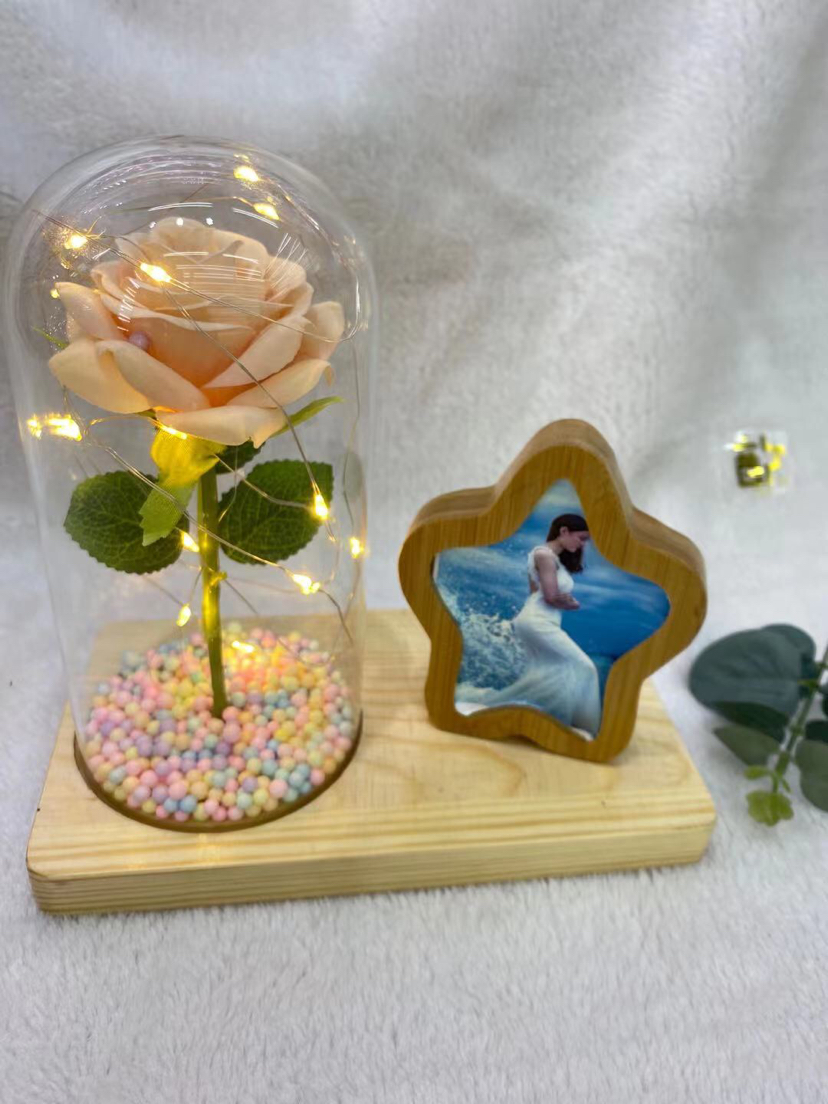 1朵玫瑰花绒布花相框家居装饰相框摆件工艺品详情1