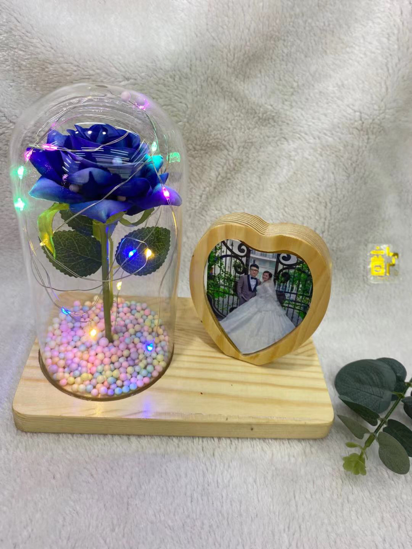 1朵玫瑰花绒布花相框家居装饰相框摆件工艺品详情6