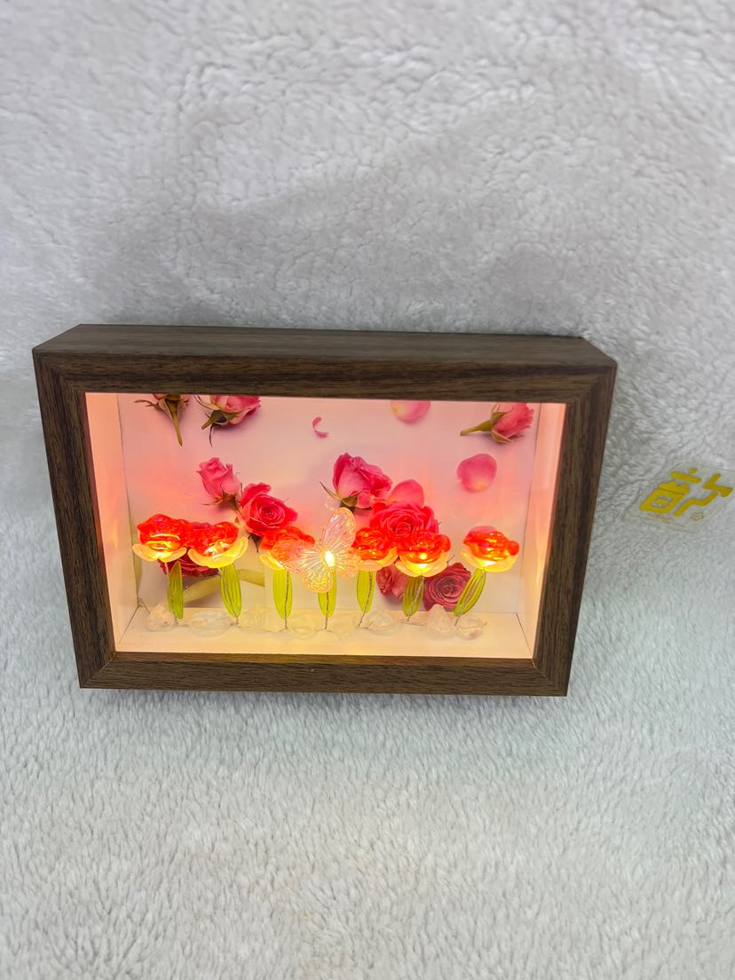 火爆产品，LED灯玫瑰花，相框摆件，节日礼物，可放自己照片详情3