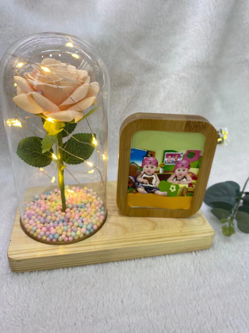 1朵玫瑰花绒布花相框家居装饰相框摆件工艺品详情2