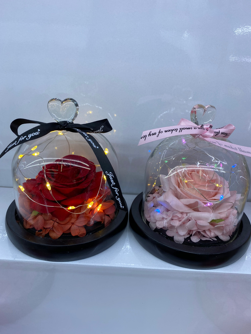 带灯玻璃罩玫瑰花，情人节礼物，母亲节礼物，节日礼物，家居摆件详情4