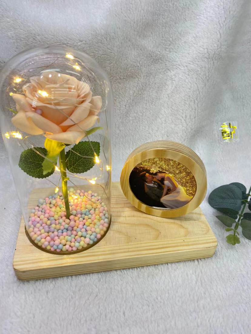 1朵玫瑰花绒布花相框家居装饰相框摆件工艺品详情3