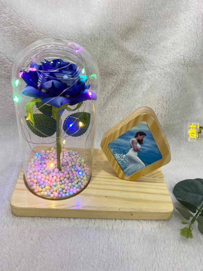 1朵玫瑰花绒布花相框家居装饰相框摆件工艺品详情7