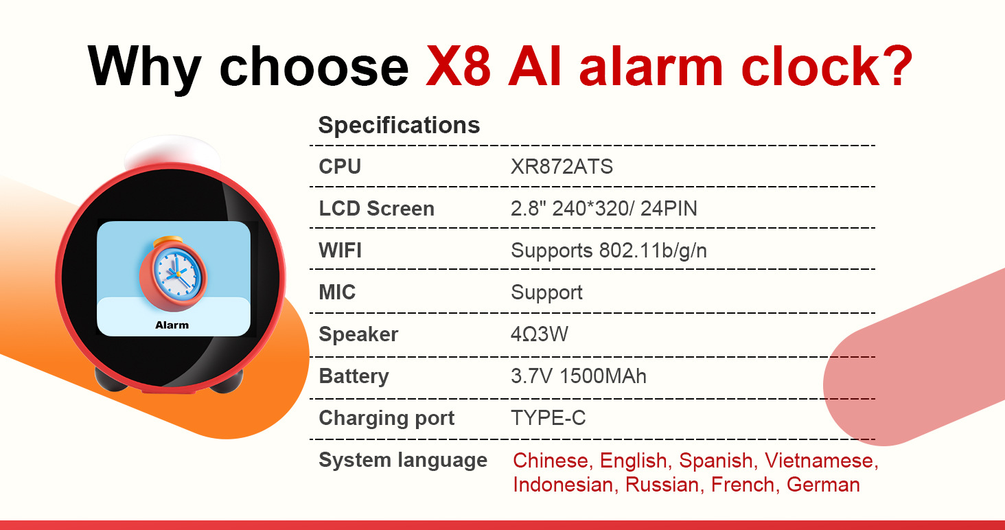 AI智能闹钟卡通艺术创意智能闹钟新款儿童个性闹钟可语音闹钟跨境智能闹钟详情3