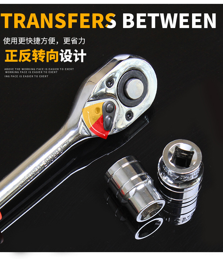 汽修工具套筒工具套装快速棘轮扳手汽车车载随车五金工具箱组合详情2