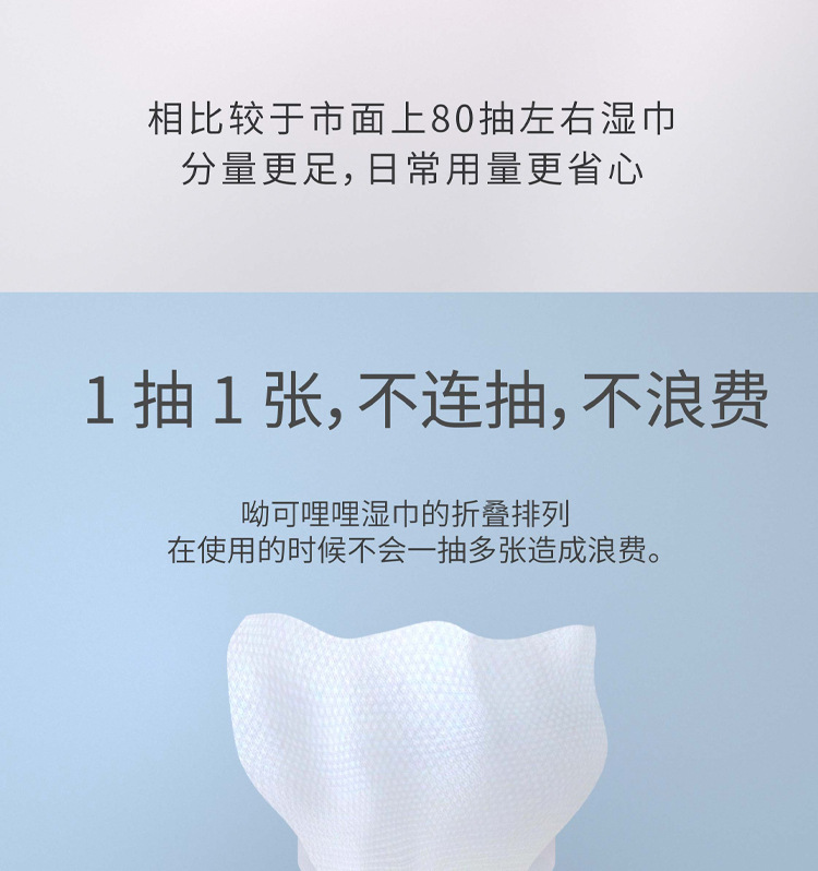 呦可哩哩100片大包加厚婴儿手口湿巾珍珠纹加大宝宝专用湿纸巾详情6