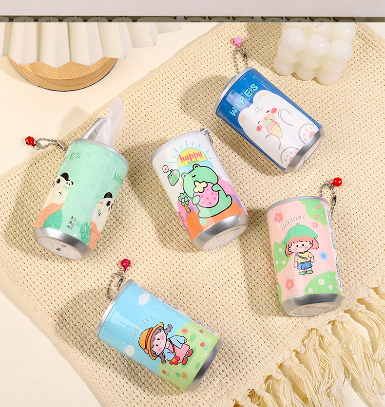 mini 饮料罐装湿巾30抽旅行便携迷你一次性湿纸巾桶装清洁湿巾详情18