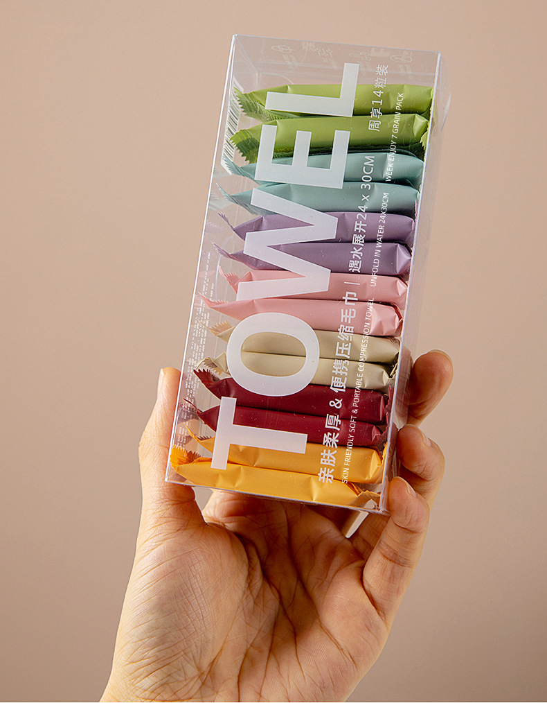 压缩毛巾旅行装一次性压缩洗脸巾便携加厚糖果装洁面巾压缩小方巾详情12