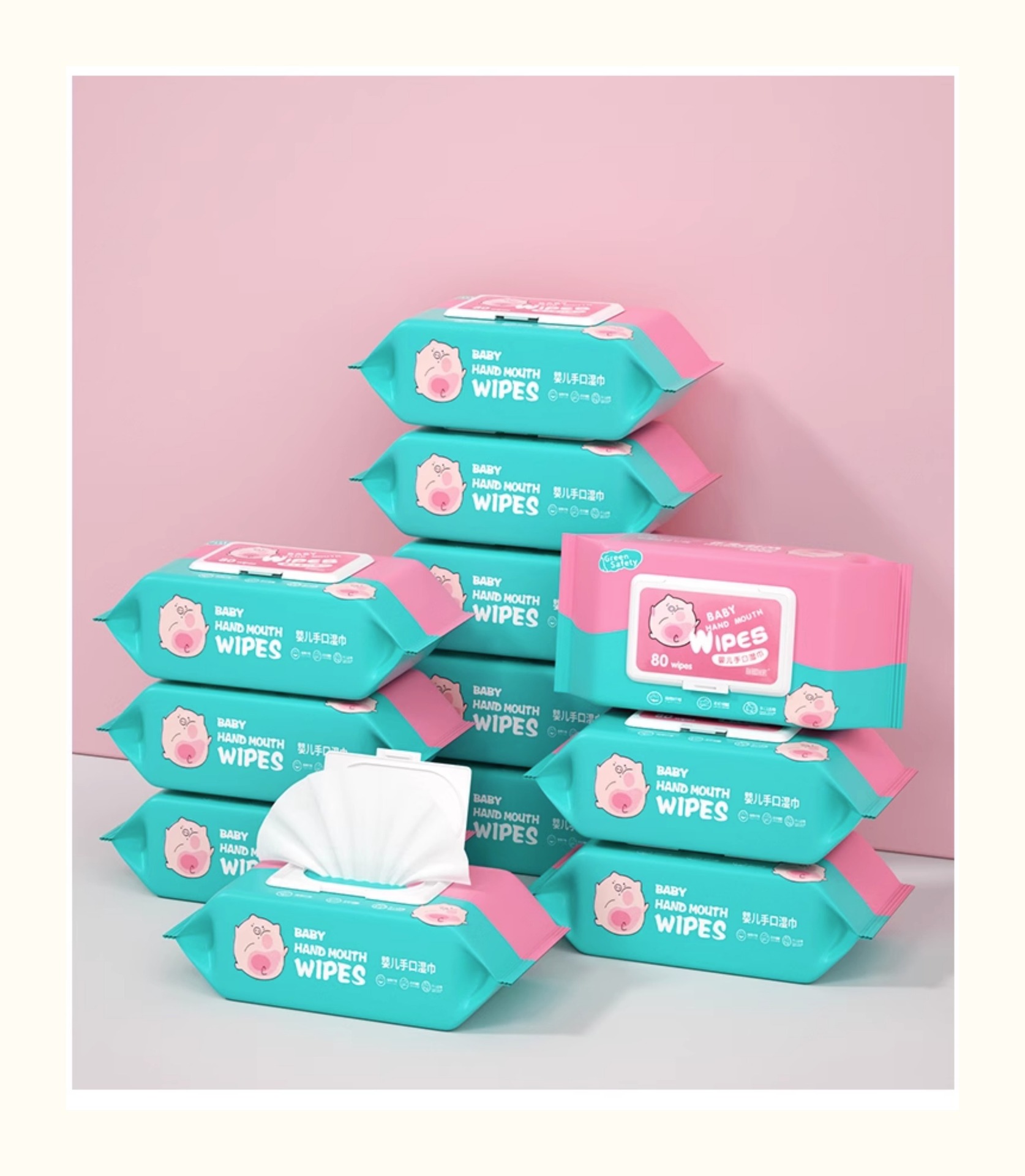80抽婴儿湿巾婴幼儿新生手口屁专用宝宝儿童湿纸巾大包家庭装批发详情20