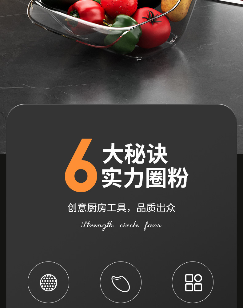 蜗牛厨房水槽果蔬沥水篮洗菜盘多功能免打孔多功能果蔬沥水篮详情2