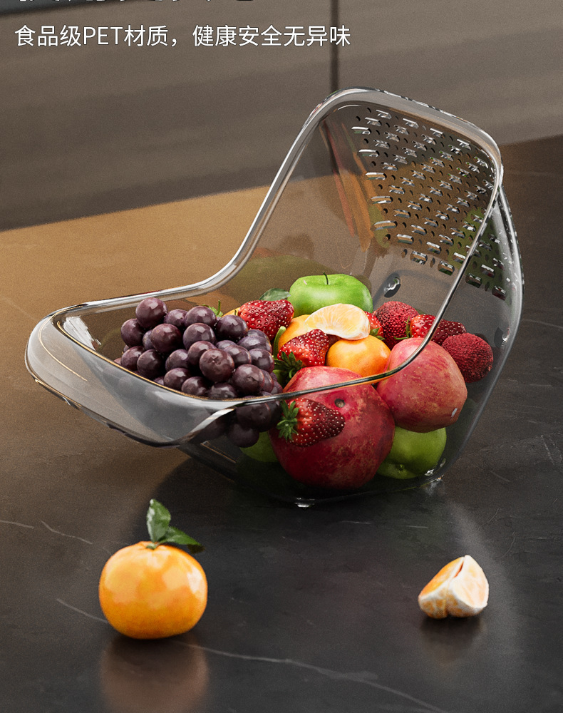 蜗牛厨房水槽果蔬沥水篮洗菜盘多功能免打孔多功能果蔬沥水篮详情8