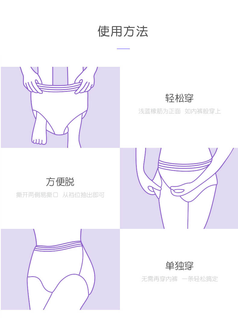安睡裤产后专用经期卫生裤夜用姨妈巾安睡裤防漏大码3片装安心裤详情6