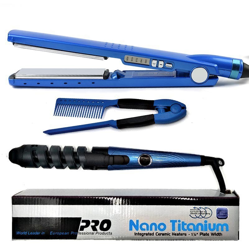 跨境三件套螺旋卷发器梳子套装自动卷发棒直发电夹板刘海烫发器详情2