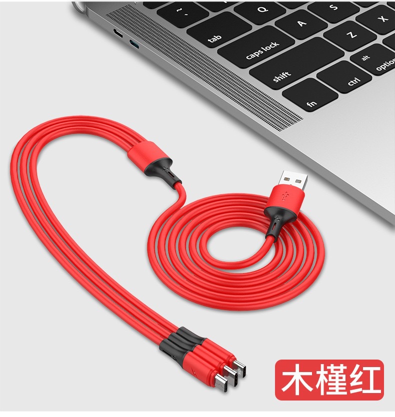 批发马卡龙液态一拖三数据线usb快充线 适用type-c安卓苹果充电线详情22