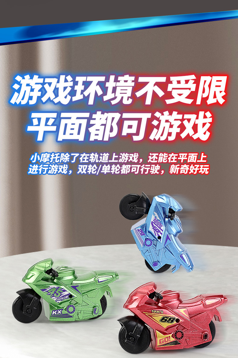 地摊广场热卖儿童玩具车弹射惯性特技摩托轨道车赛车模型男孩玩具详情5
