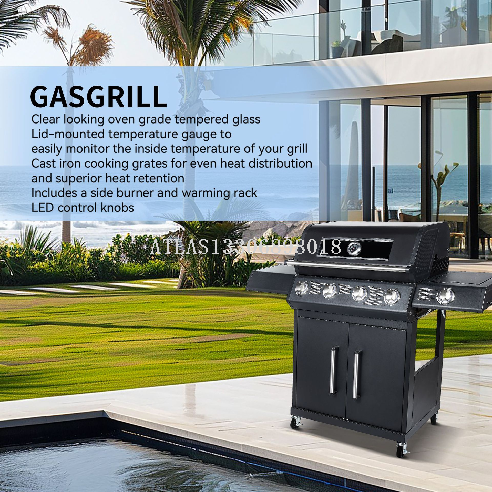 Stainless steel barbecue grill with barbecue rack, household portable outdoor barbecue rack pic 5