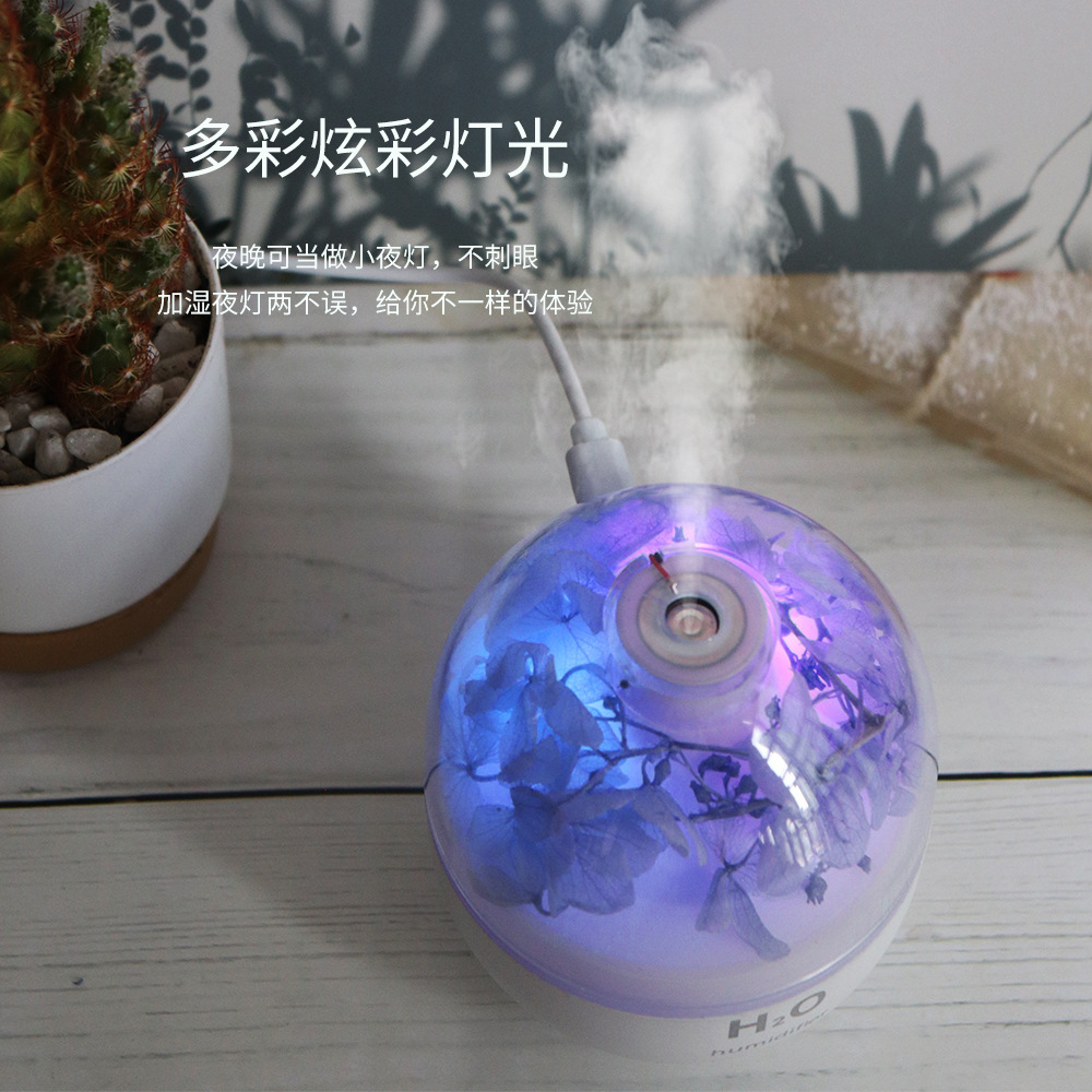The new Everlasting Flower humidifier is a portable car and home USB water replenishment atomization soft sound night light creative humidifier pic 5