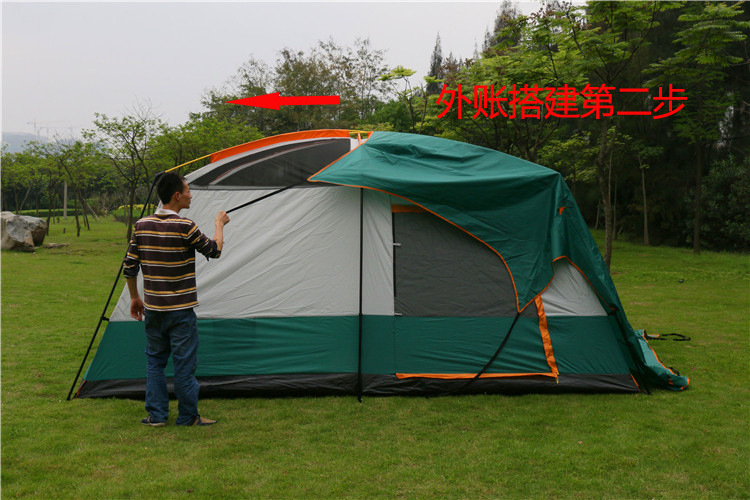 两房一厅户外双层帐篷野营防暴雨防晒8人10人12人公园多人大帐篷详情36