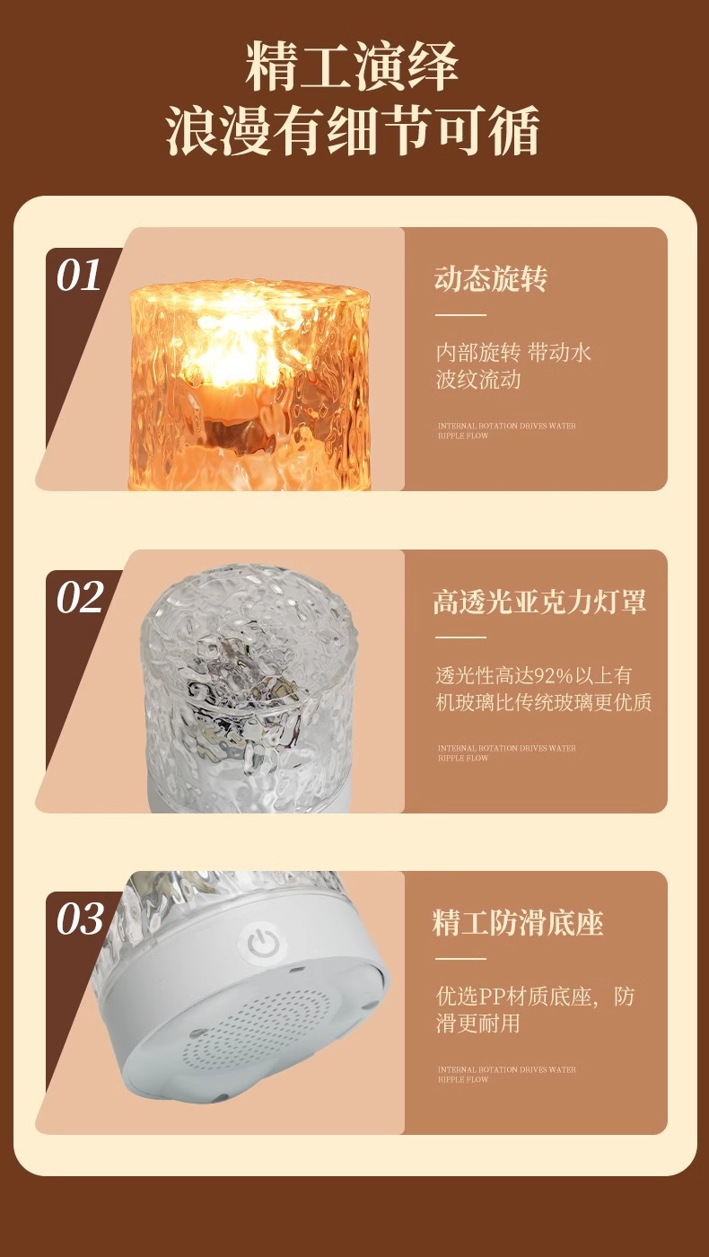 水波纹氛围灯卧室情调气氛灯睡眠床头灯房间浪漫星空灯充电小夜灯详情15