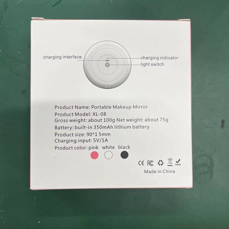 Mini LED light-emitting makeup mirror, round portable folding small mirror with light, beauty mirror with logo printing pic 19