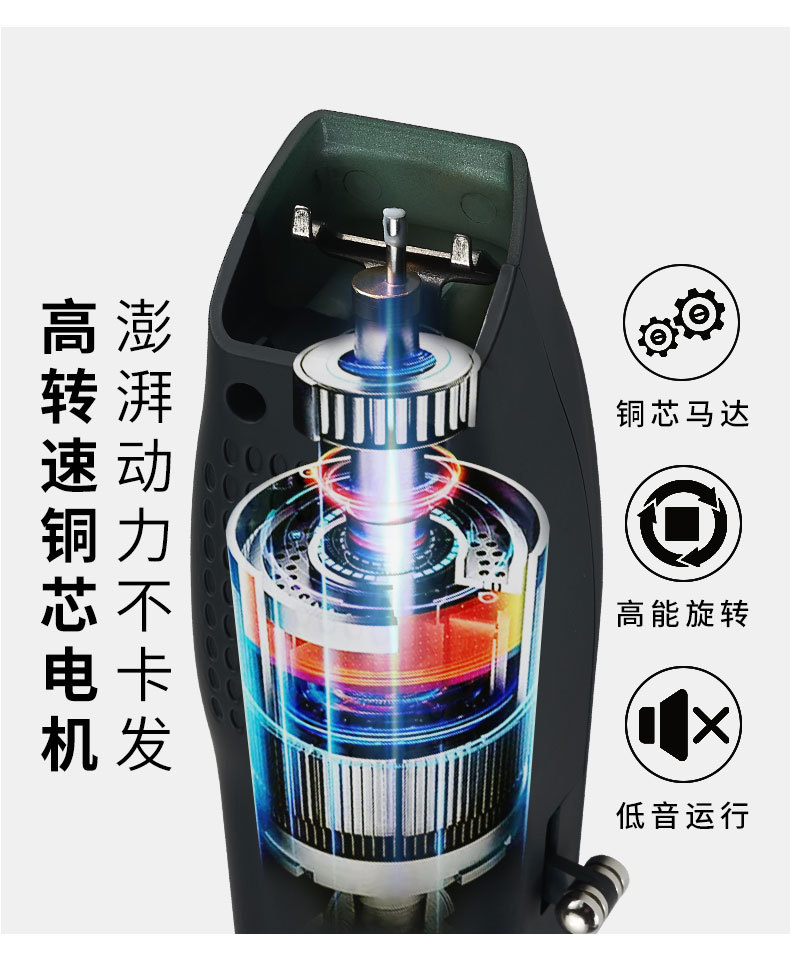 新品跨境电推子专业理发器电推剪成人剃光头刀理发剪数显USB充电详情12