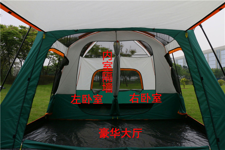 两房一厅户外双层帐篷野营防暴雨防晒8人10人12人公园多人大帐篷详情25