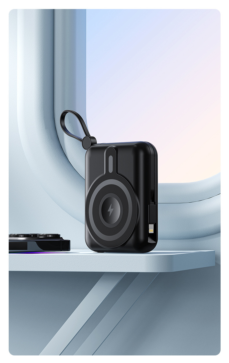 新款自带线Magsafe磁吸15W无线充电宝22.5W快充移动电源可充手表详情17