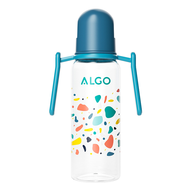 ALGO 新款pp奶瓶彩绘标口直身带手柄120/240ml新生儿奶瓶母婴用品详情11