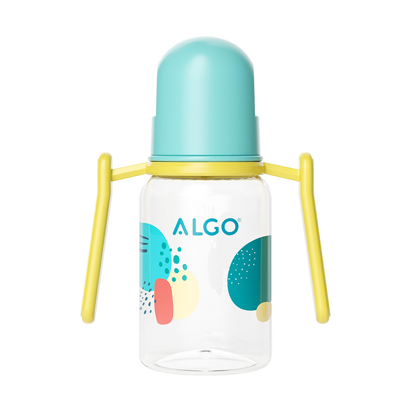 ALGO 新款pp奶瓶彩绘标口直身带手柄120/240ml新生儿奶瓶母婴用品详情9