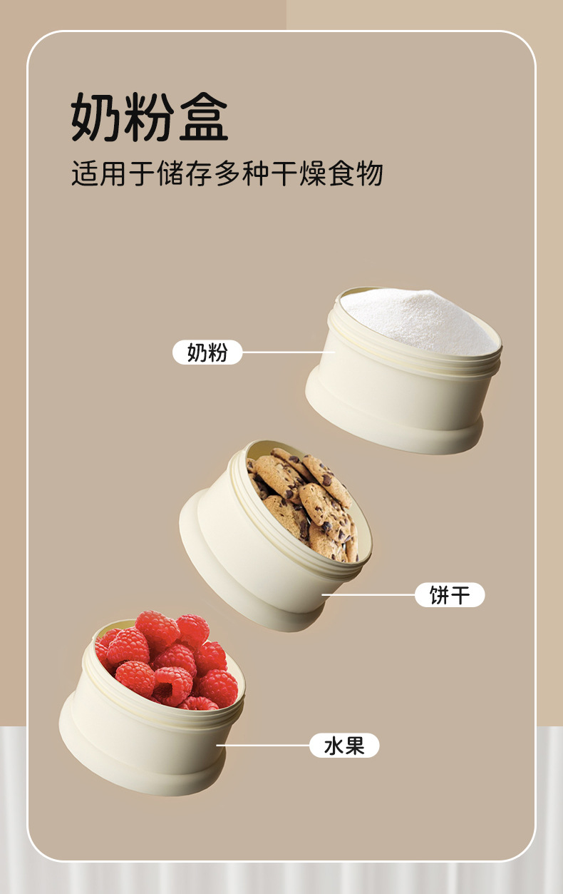 ALGO婴儿奶粉盒便携外出分装辅食盒食品级塑料三层奶粉密封储存罐详情4