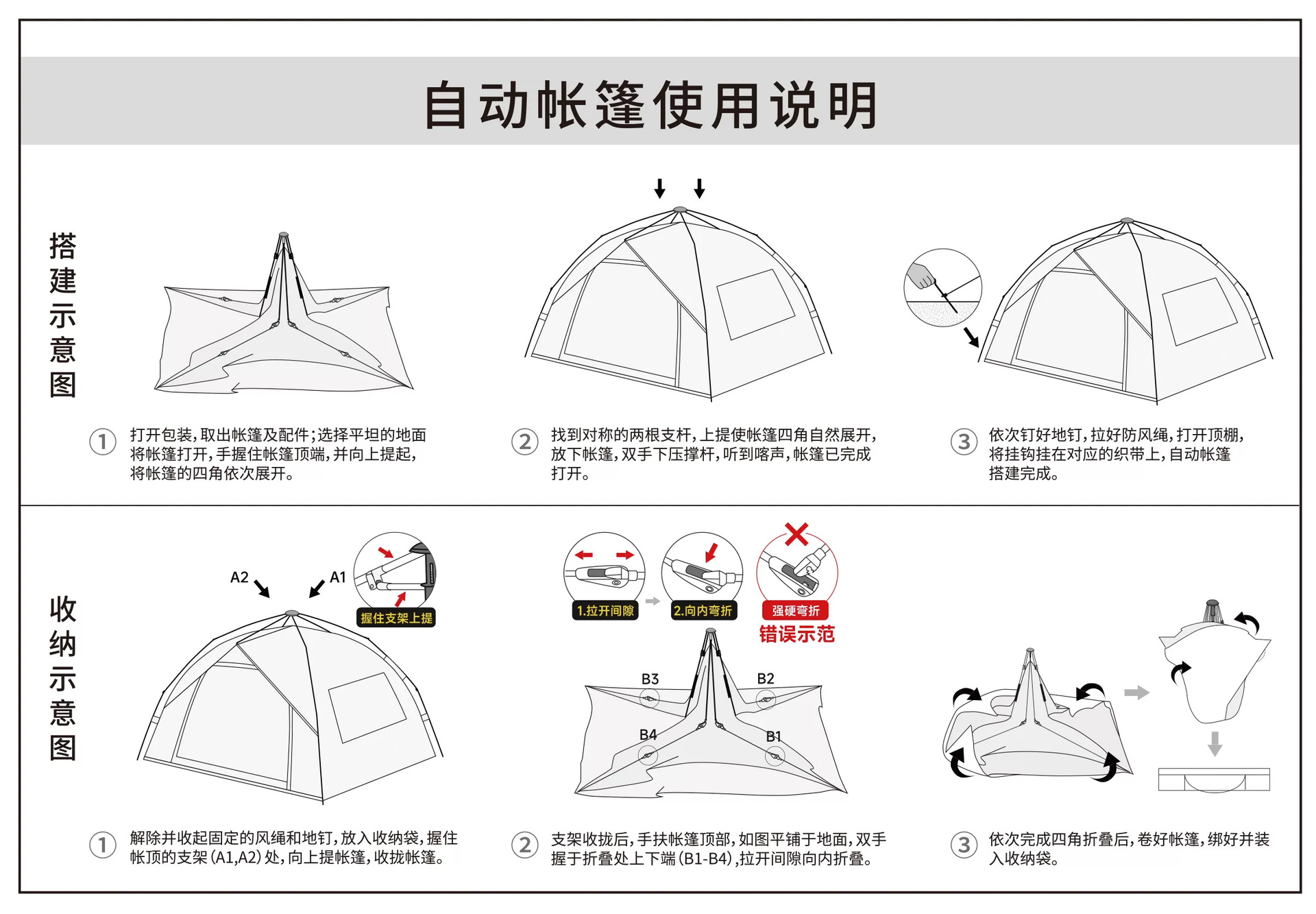 帐篷户外便携式折叠全自动露营沙滩速开野营银胶涂层加厚防雨批发详情13