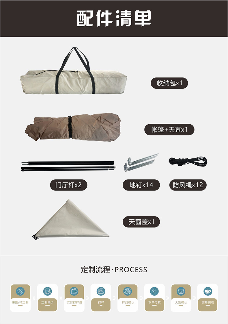 帐篷户外便捷式折叠天幕一体全自动露营防雨野外野营过夜大帐篷详情14