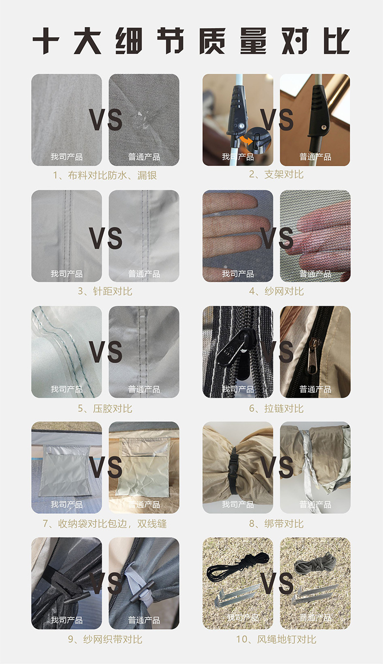 帐篷户外便捷式折叠天幕一体全自动露营防雨野外野营过夜大帐篷详情13