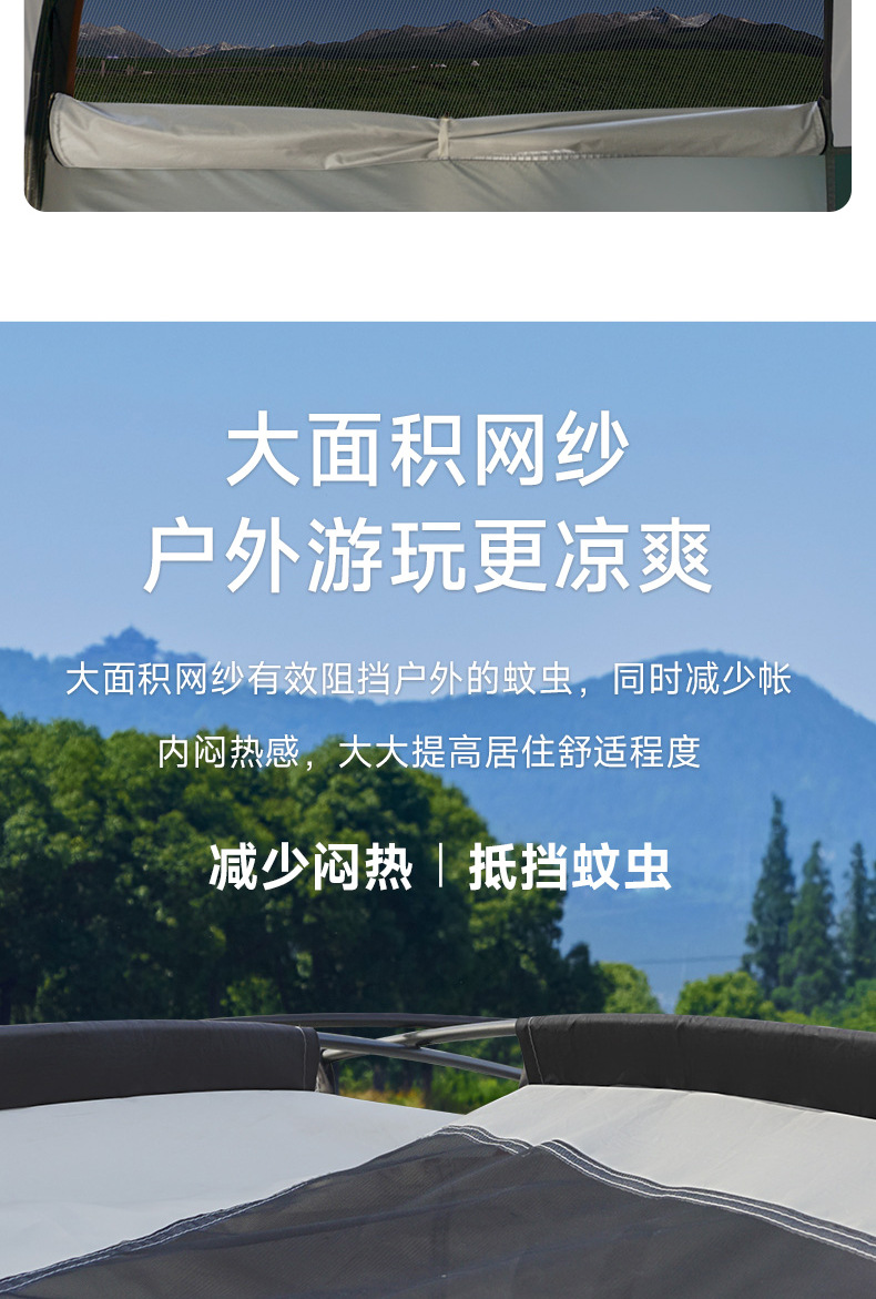 跨境天幕户外露营帐篷批发两室—厅多人野营一室一厅加厚露营帐篷详情11