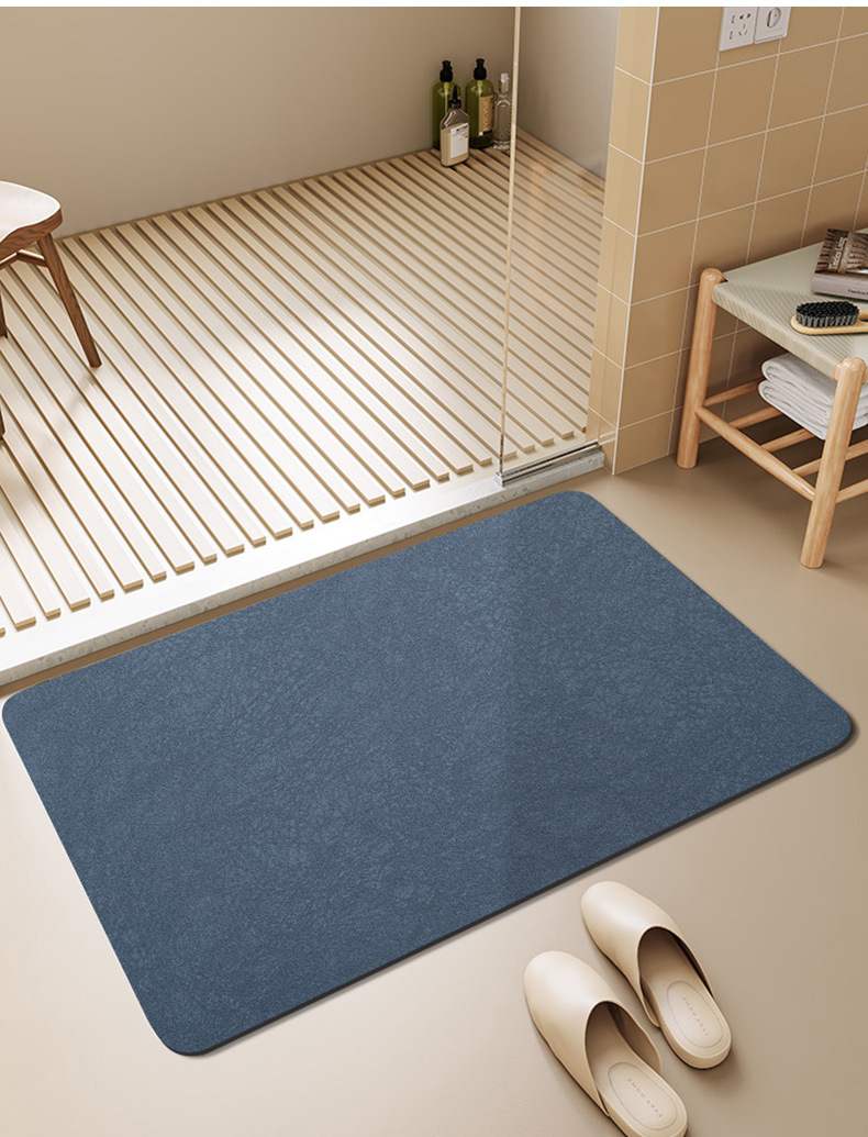 Simple and solid-color diatom mud floor mat for home bathroom door, anti-slip, water-absorbing, quick-drying, dirt-resistant and wear-resistant floor mat pic 7