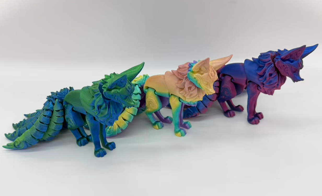 2* 9CM3D طباعة لعبة ثلاثية الأبعاد على شكل دمية مبدعة من مفاصل متحركة من طراز هيبو فوكس pic 1