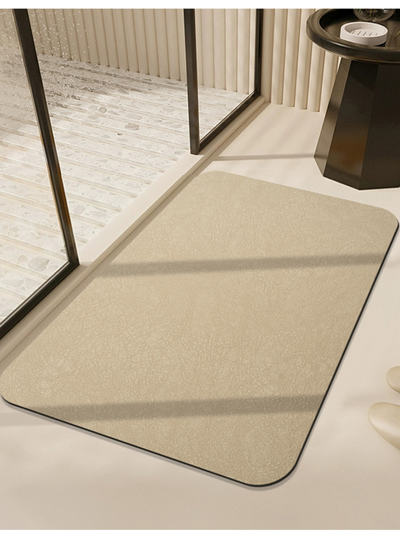 Simple and solid-color diatom mud floor mat for home bathroom door, anti-slip, water-absorbing, quick-drying, dirt-resistant and wear-resistant floor mat pic 8