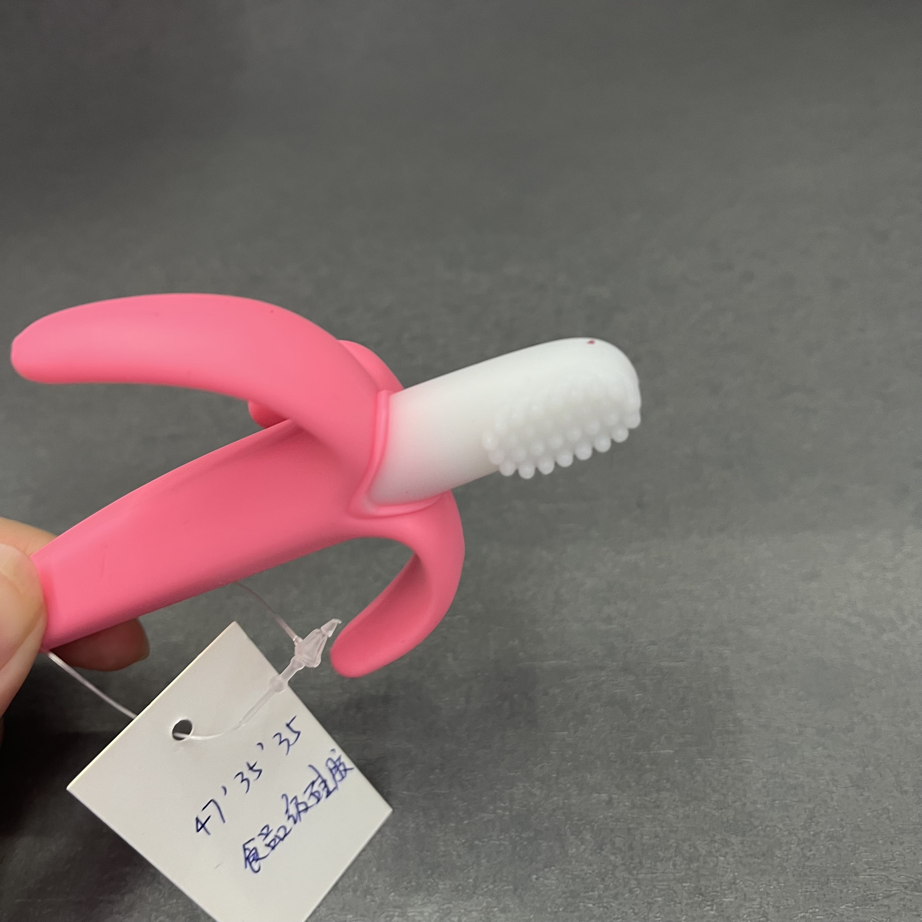 2022 Baby Toothbrush and teething Ring New all-silicone Banana teething Ring Silicone baby banana teething ring anti-hole pic 5