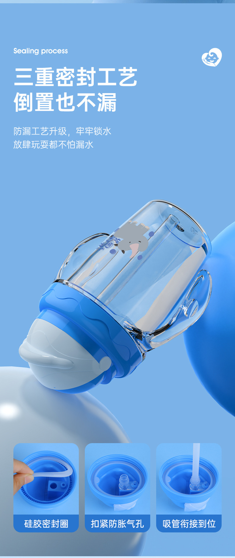 婴儿水杯婴儿学饮杯带吸管带手柄直饮杯儿童水杯防摔防漏饮水杯详情6