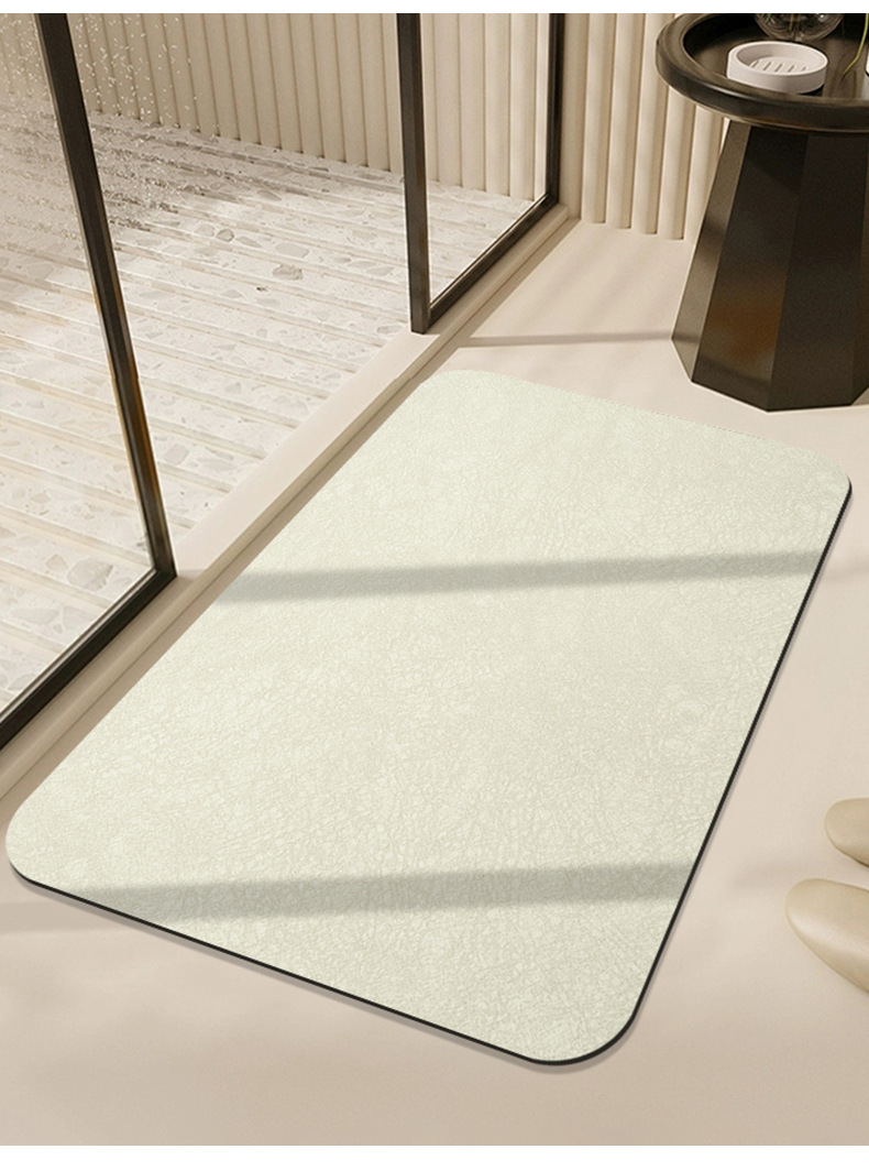 Simple and solid-color diatom mud floor mat for home bathroom door, anti-slip, water-absorbing, quick-drying, dirt-resistant and wear-resistant floor mat pic 10