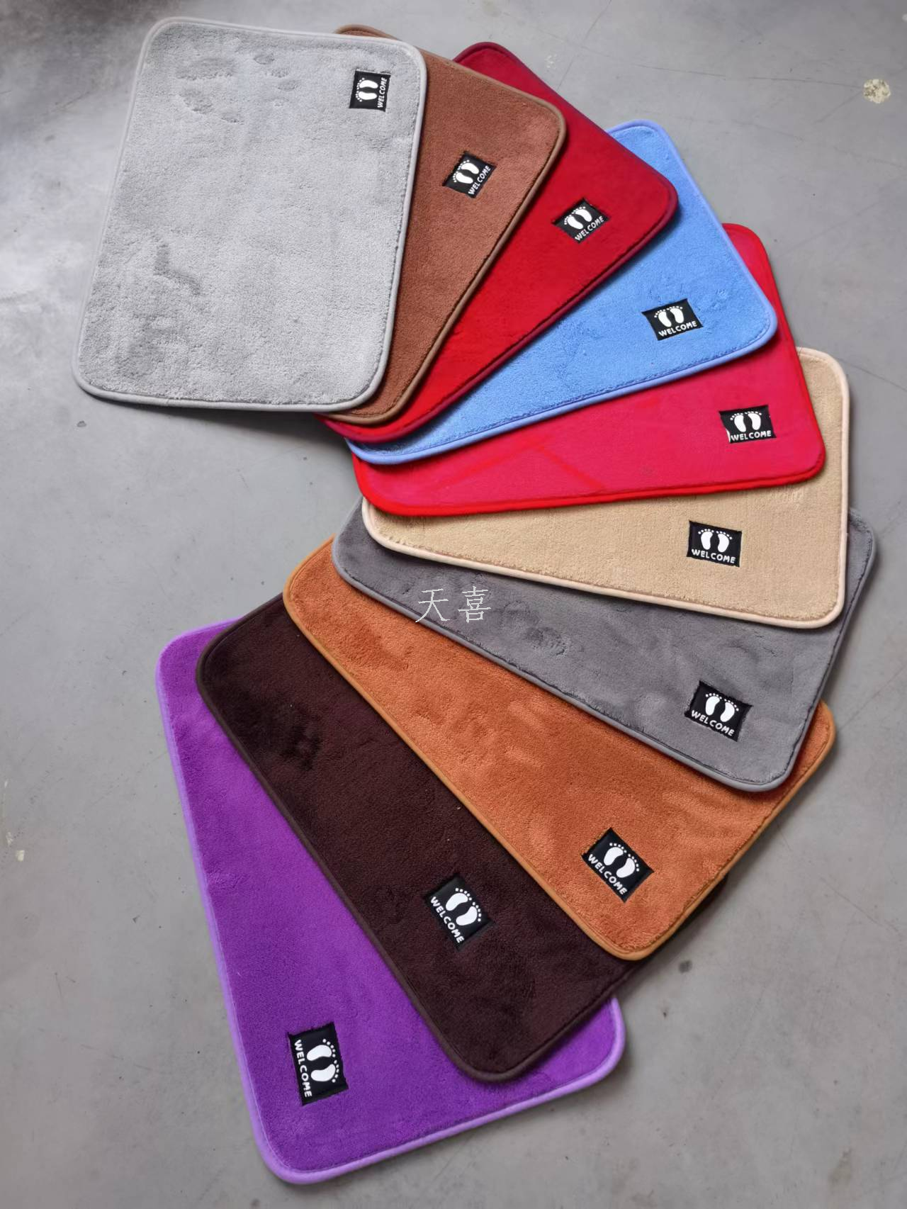 Straight plush thickened floor mat carpet, simple kitchen and bathroom door mat, bathroom anti-slip mat, absorbent foot mat pic 1