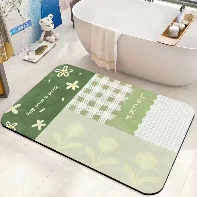 Diatom mud soft pad absorbent pad, bathroom floor mat, diatomite anti-slip quick-drying bathroom floor mat, kitchen toilet pic 7