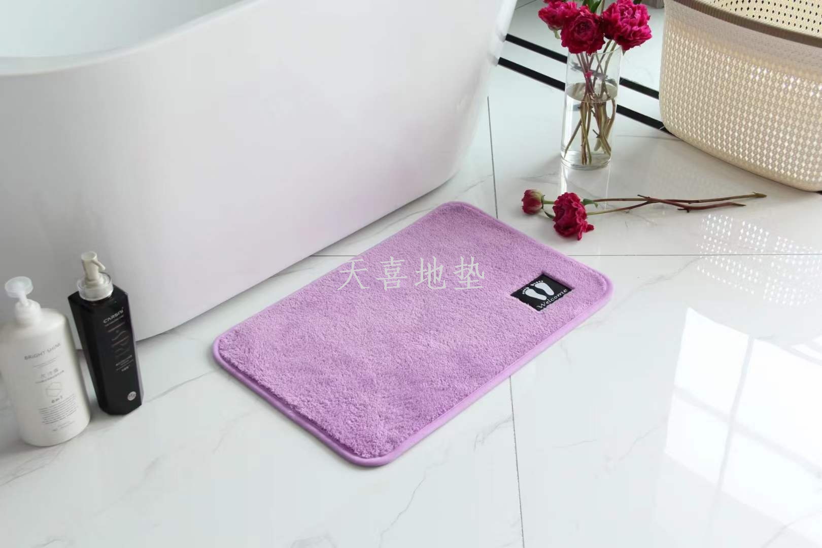 Straight plush thickened floor mat carpet, simple kitchen and bathroom door mat, bathroom anti-slip mat, absorbent foot mat pic 10