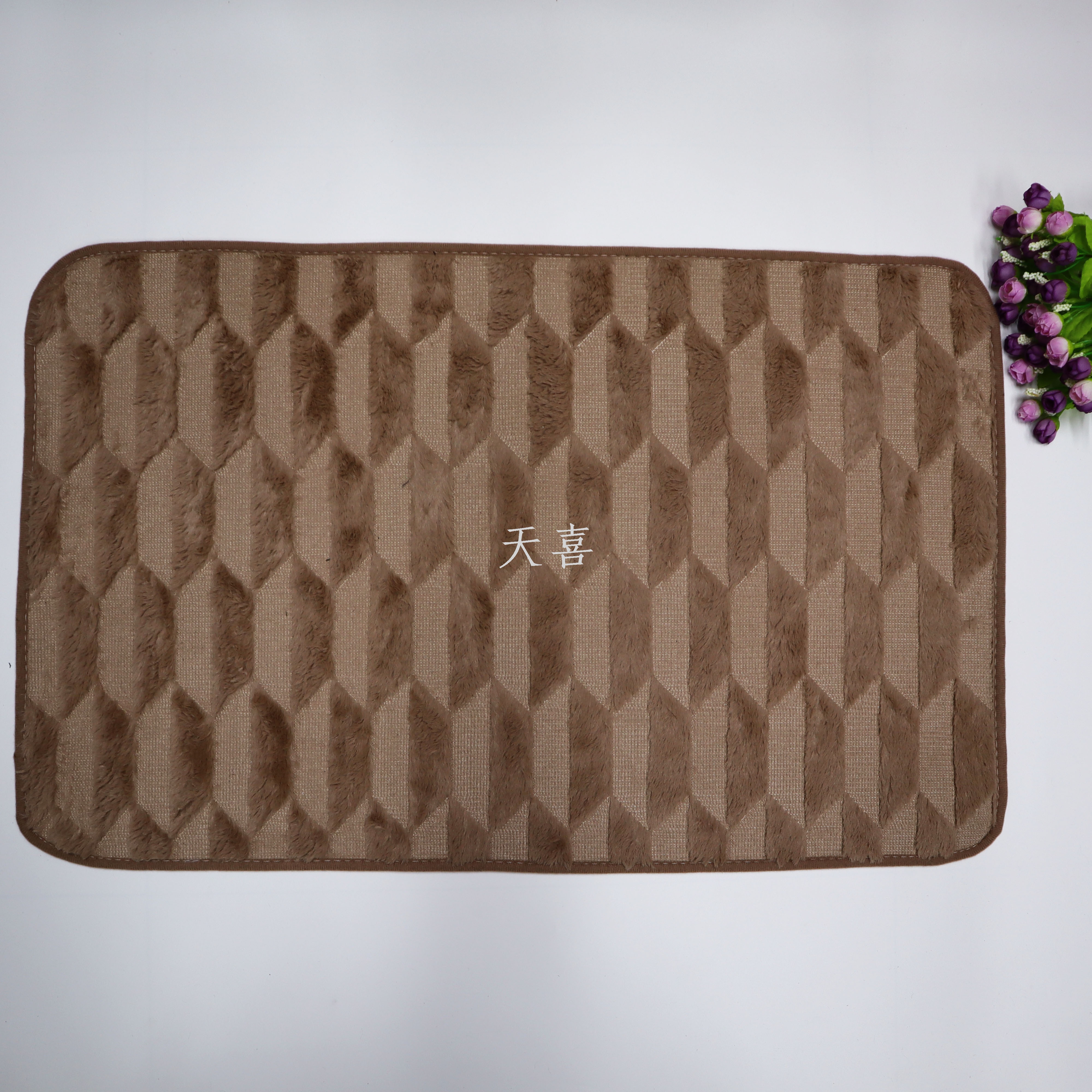 Super soft rabbit fur jacquard carpet, bedroom bedside blanket, living room floor mat, anti-rabbit fur carpet, Nordic floor mat pic 7